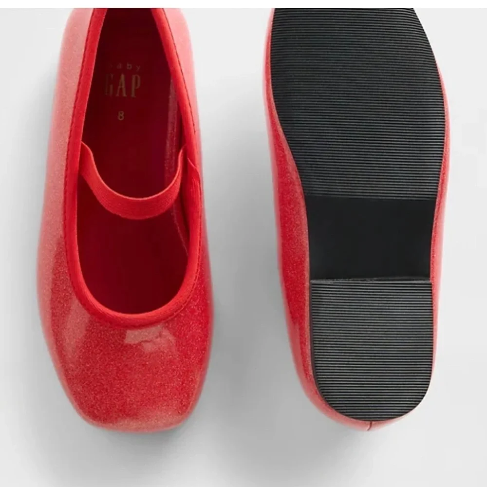 GAP Girls Red Glitter Mary Jane Shoes